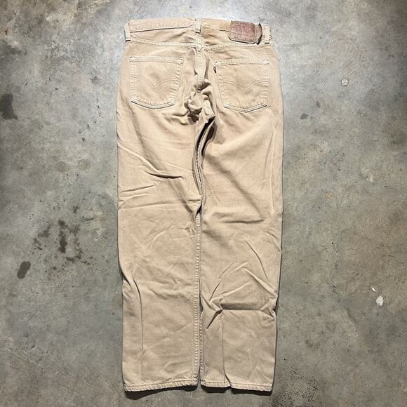 Vintage 90s Levi's 501xx Tan Straight Cut Jeans 32x30 - Picture 2 of 4